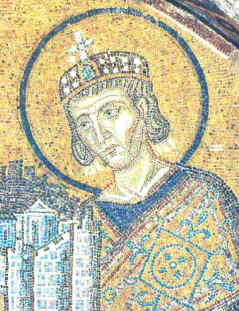 Ο Αυτοκράτορας Κωνσταντίνος ο ΜΕΓΑΣ σε ψηφιδωτό της Αγίας Σοφίας Κων/πόλεως 