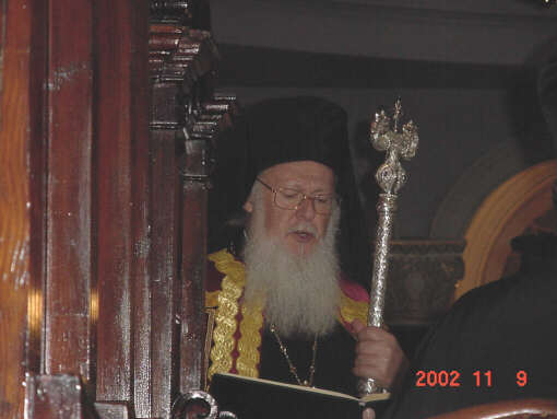 Η Α.Θ.Π. ο Οικ. Πατριάρχης κ. Βαρθολομαίος στον Ι. Ν. των Παμμ. Ταξιαρχών Μεγάλου Ρεύματος. Νοέμβριος 2002